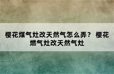 樱花煤气灶改天然气怎么弄？ 樱花燃气灶改天然气灶